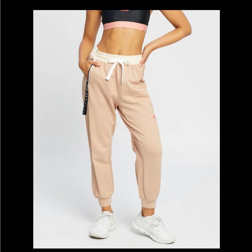 PE nation regain swear track pant size M BNWT rugby tan